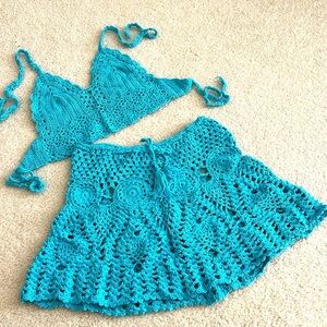2pc Crochet Swim Cover up- XS/S